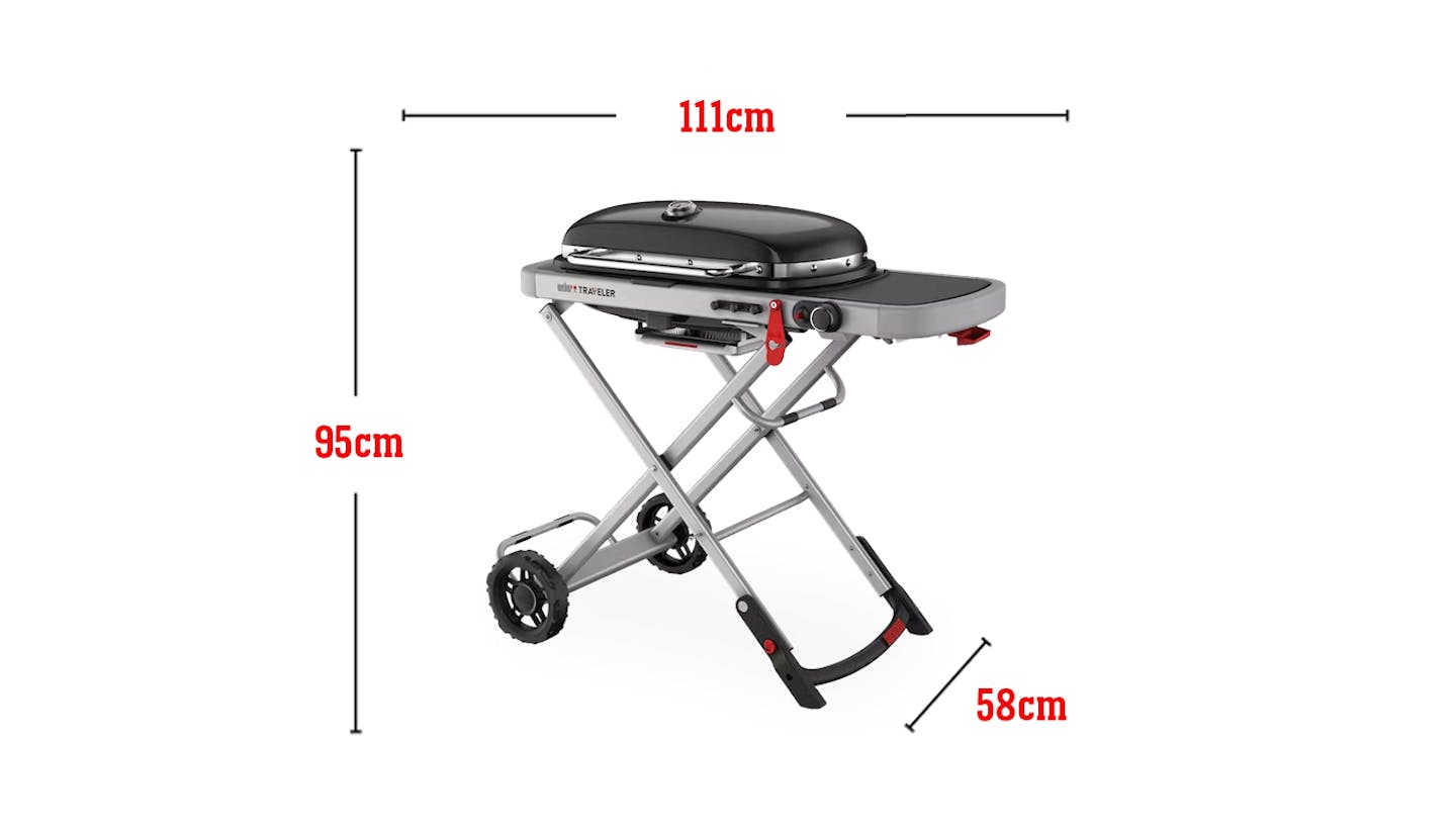 Può contenere 15 hamburger realizzati con una pressa per hamburger Weber, area di cottura totale 2064 cm quadrati, input bruciatori 13.000 Btu/ora