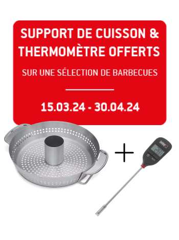 Support de cuisson & thermomètre offerts sur une sélection de barbecues