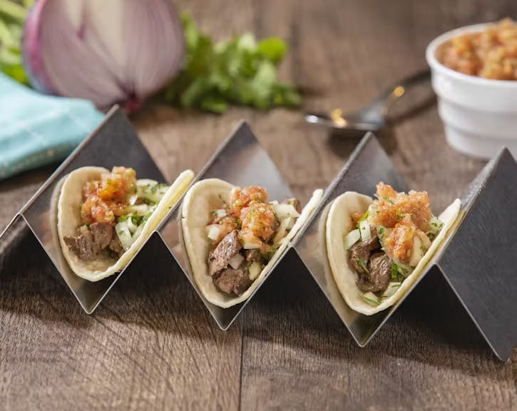 Flank Steak Taco with Charred Tomato Salsa