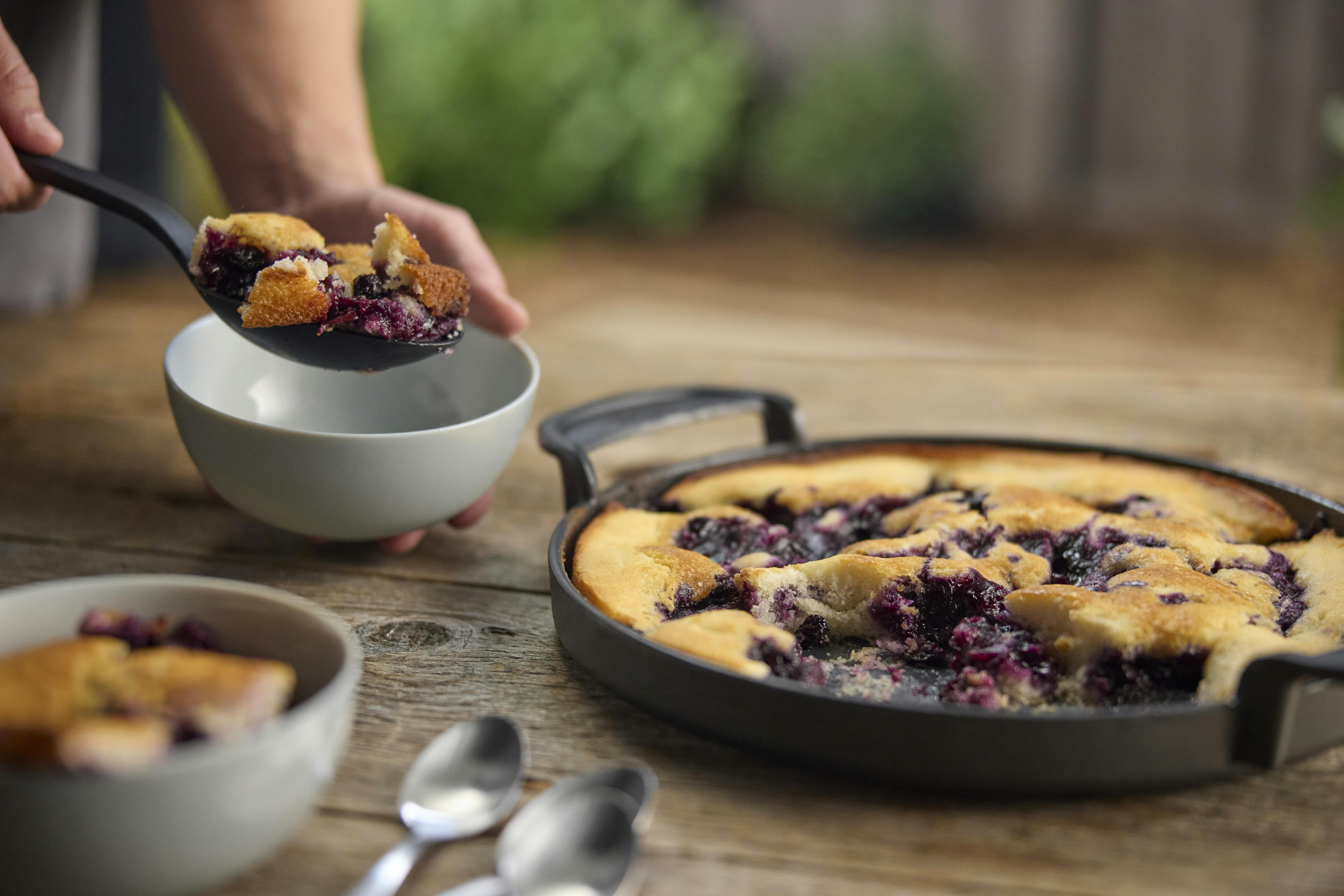 Skillet Blueberry Cobbler