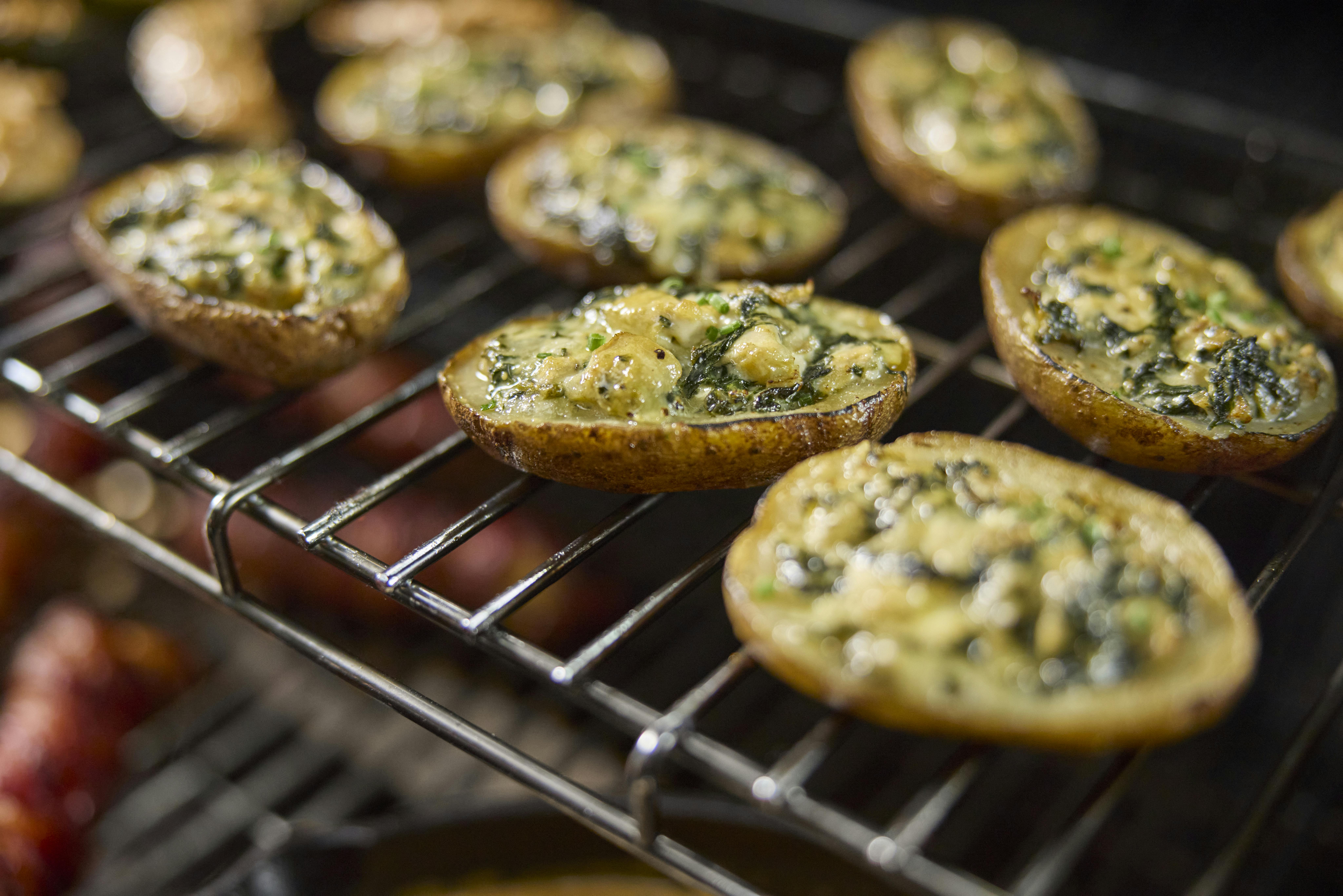 Spinach Artichoke Potato Skins