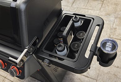 Transform the side tables by adding a variety of Weber Works™ accessories.