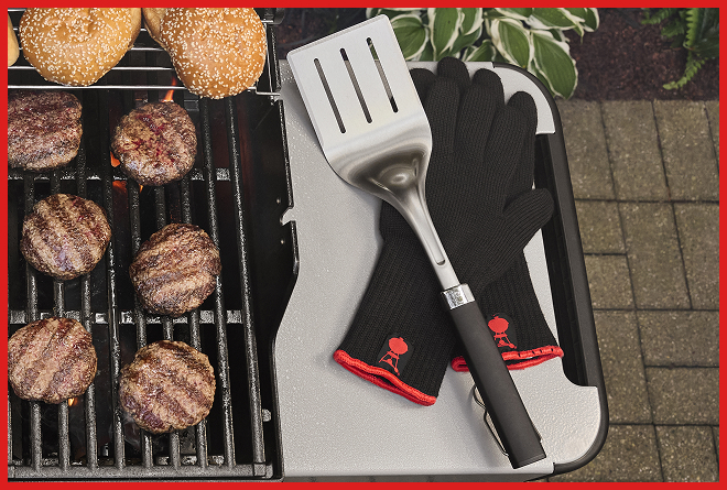 Collection of grilling tools, cookware, and accessories