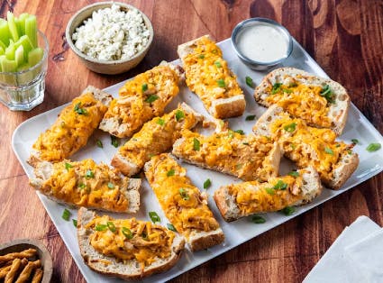 Cheesy Buffalo Chicken Stuffed French Bread