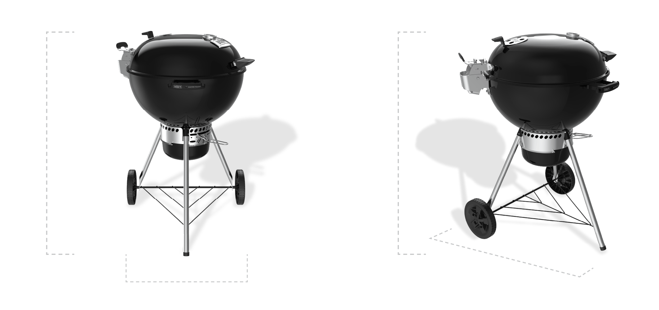 Fits 13 Burgers, measured with a Weber Burger Press, 363 square inches total cooking area, built in thermometer, char-baskets included