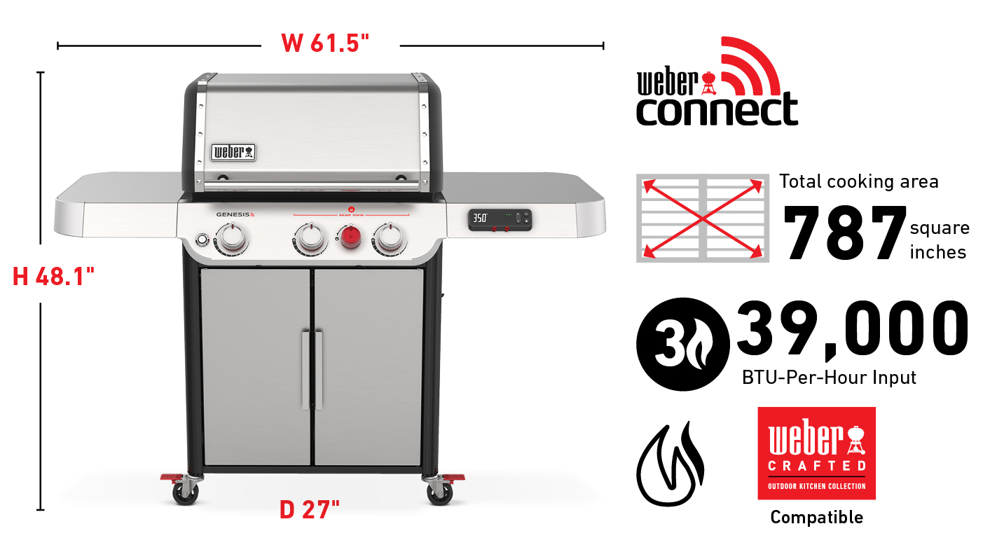 Weber on sale genesis dimensions