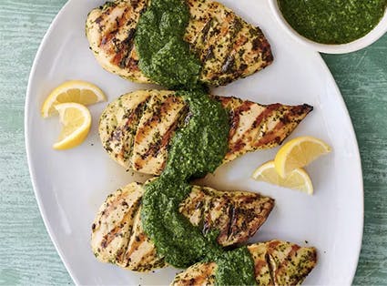 Chicken Breasts with Green Herb Salsa 