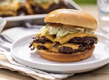 Double Smash Burgers with Sweet Chili Special Sauce