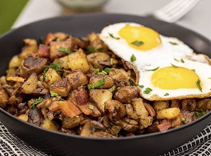 Bacon and Mushroom Breakfast Hash